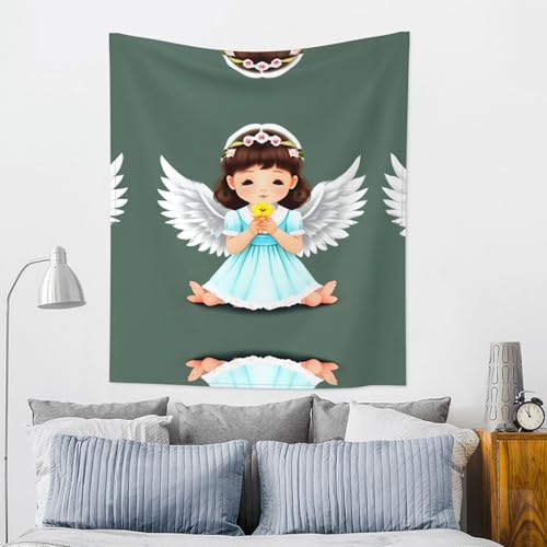 Tapisserie murale ange BROLEO 152x130 cm pour décoration d'intérieur