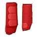 AccompMe Horse Boots Splint Boots for Horses Set of 4 Protective Boots Lower Limb Brushing Horse Boots Reusable Front Hind Leg Protection Gear (Red, Small)