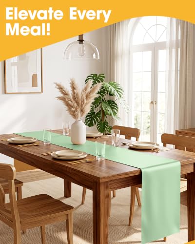 Image of Niuara Sage Green Plastic Table Runner Decorations, Disposable, 4 Pack