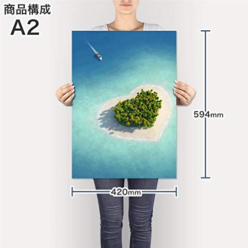 アートパネル 絵 絵画 飾り igsticker 594mmx420mm A2 フォト 壁掛け 木枠 インテリア おしゃれ 010268 海 ハート 写真 [3]