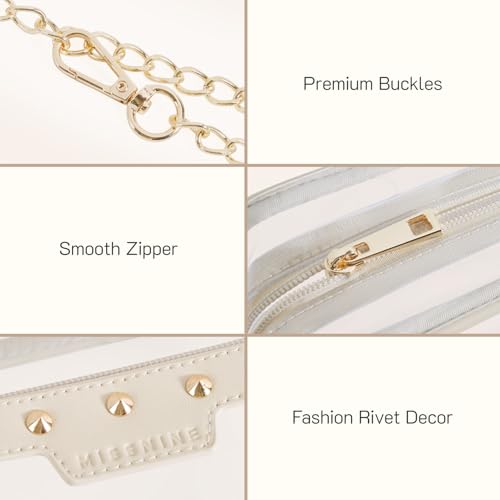 Image of Missnine Clear Bag for Stadium Events Quilted Clear Purse for Women Stadium Approved PVC Crossbody Concert Bag