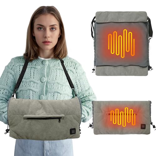 MDSTOP Heated Hand Warmer Pouch, Hand Warmers Rechargeable, Portable Electric Heated Hand Muff, Heated Gloves for Women, Men, Kids, Hunting,Fishing,Camping,Golf & Xmas Gifts（No-Battery） Blac