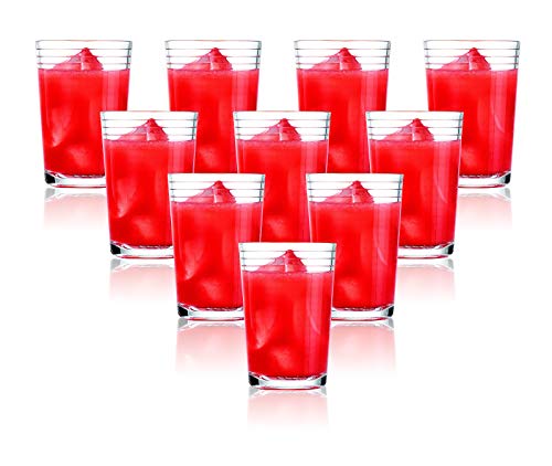 home essentials solar 7 ounce juice drinking glasses set of 10 (solar = set of 10)