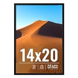 LaVie Home 14x20 Picture Frame for Wall Display, 14x20 Black Picture Frame with HD Plexiglas, 14 x 20 Poster Frame 1 Pack, Display Frame for Vertical or Horizontal, Classic Collection