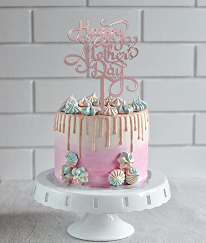 Jozon 10 Pieces Happy Mother’s Day Cake Topper Rose Gold Acrylic Mothers Day Cupcake Topper Thanks Mom Best Mom Ever Cake Picks For Mother's Day Birthday Party Cake Decorations #TOP4