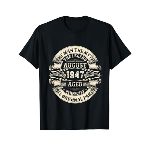 Agosto de 1947 77 regalos de cumpleaños para hombre de 77 años Camiseta