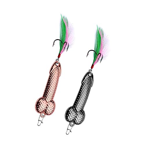 Outanaya 2 Pçs Iscas De Lantejoulas De Metal Iscas De Pesca De Baixo Iscas De Pesca De Água Doce Isc