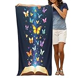 Cadeau attentionné : ces serviettes modernes avec imprimé papillon et livre n° 407 font un cadeau ou un souvenir mémorable, avec des designs uniques idéalement adaptés pour les vacances, les enterrements de vie de jeune fille, les mariages, les anniversaires et les voyages. C'est le choix parfait pour ceux qui recherchent des essentiels de plage personnalisés. Surprenez quelqu'un de spécial avec des serviettes en microfibre qui se démarquent comme accessoires de plage pour femme