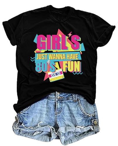 80s Shirts for Women Vintage 90s Outfits Party 80s Shirt Retro 80's Outfit Disco Music Tops 1980s Themed Gift