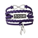 Cancer Awareness Purple Ribbon Bracelet, Pancreatic Cancer Bracelet, Awareness Bracelet, Makes the Perfect Gift