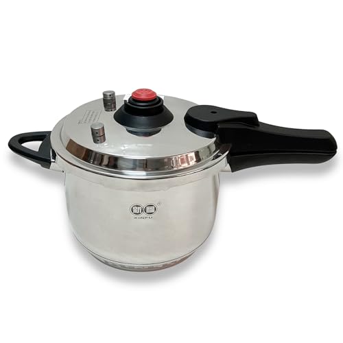 Image of XINFU Small Pressure Cooker 304 Stainless Steel Reinforced, 4.2 Quarts (4L) for Family of 1-3, Standard and Fast Modes, 5 Safety Protections, Gas, Electric, Ceramic, and Induction Stovetops Compatible