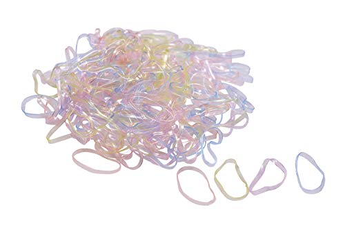 Shapenty Elastic Hair Ties Rubber Braiding Bands Holder for Wedding Hairstyle and Toddlers Kids Baby Girls Ponytail, 200Pieces (Clear Mix Colored)