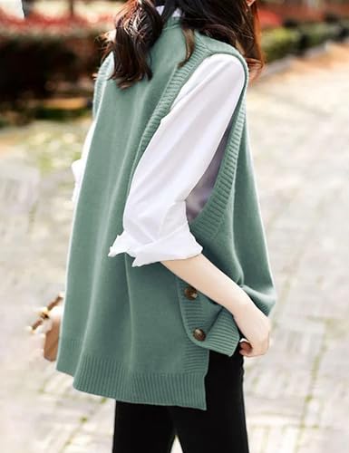 Image of Mingzhu Womens Sleeveless Round Neck Pullover Low Ribbed Knit Sweater Vest
