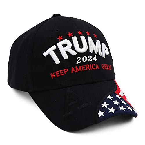 Boné de beisebol Bestmaple Donald Trump 2024 MAGA EUA Keep America Great Hat, Preto, L