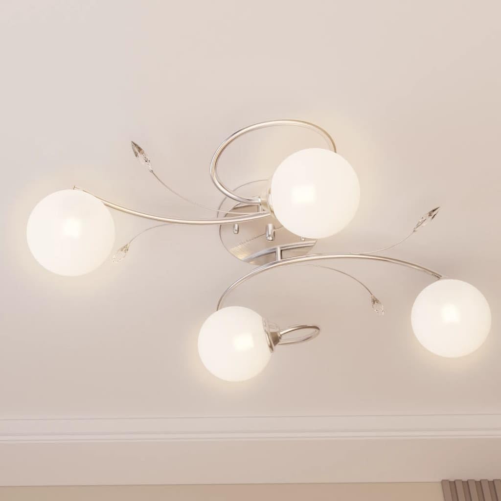 Deckenleuchte Mit Runden Glasschirmen Für 4 G9 Led-Leuchtmittel
