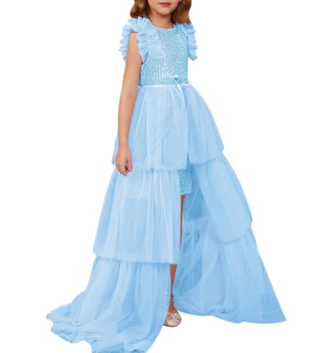 Image of GRACE KARIN Girls Dresses Sequin Party Formal Pageant Dress Tween Girl Birthday Tulle Prom Princess Maxi Dress Size 5-14