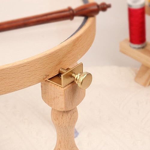 Marco de madera ajustable para bordar y aguja de aro de punto 6
