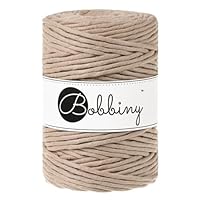 Bobbiny Premium gevlochten katoenen koord - 5 mm x 100 m - veelzijdig macramé koord voor breien, weven, doe-het-zelf knutselen en woondecoratie - hoogwaardig kleurrijk knutselkoord - violet