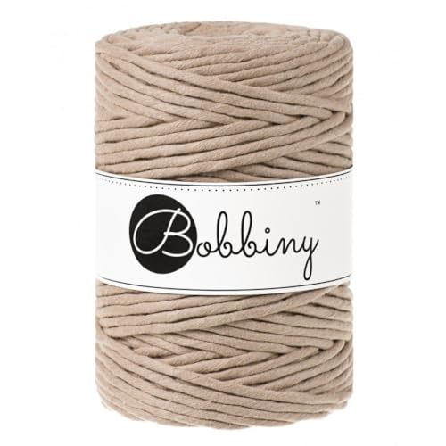 Bobbiny Corde Macramé Peignée XXL 5mm (Sand) 100m