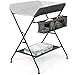 Costzon Baby Changing Table, Folding Diaper Station Nursery Organizer for Infant (Gray)