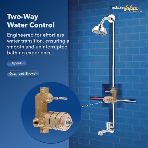 Image of Hindware body of High Flow Single Lever Concealed Mixer & Diverter for Bath and Shower System w /o sleeve | Made of Brass | 12-year Warranty