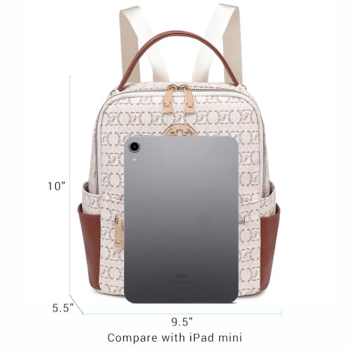 Image of JULIE FERRARO Small Backpack Purse for Ladies Women Fashion Multi Pockets Daypacks with Front Zip Pocket