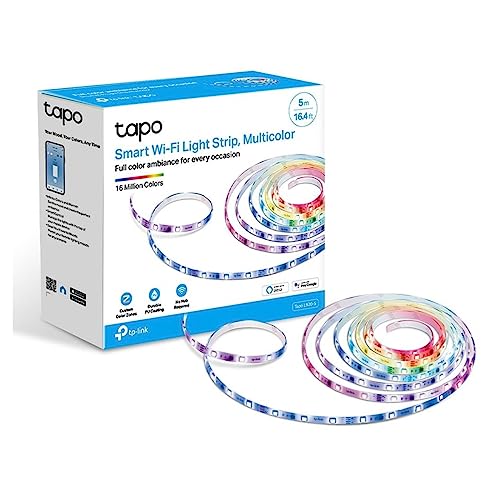 Image of Tapo TP-Link RGBWIC Smart LED Light Strip 16.4Ft, 1000 Lumens, 16M Dimmable Colors,50 Color Zones,Works w /Apple HomeKit /Alexa /Google Home,Sync-to-Sound,IP44 PU Coating, Trimmable L930-5 (Pack of 10)