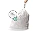 simplehuman Code U Custom Fit Drawstring Trash Bags in Dispenser Packs, 20 Count, 55 Liter / 14.5 Gallon, White