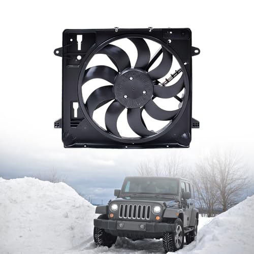 LOMEEN 621-601 68143894AB Engine Cooling Fan Assembly Compatible with Jeep Wrangler 2012-2017,Wrangler JK 2018, 6010277 624080 CF13078 68143894AA