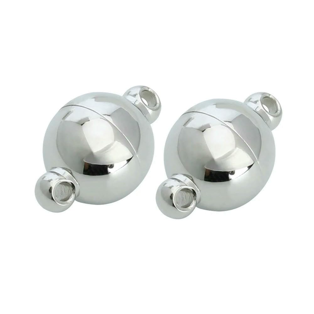 Genpicong Steel 2Pcs Stainless Magnet Clasps Ball Shape Strong Magnetic Buckles End Clasp Connectors For Diy Necklace Bracelets Jewelry