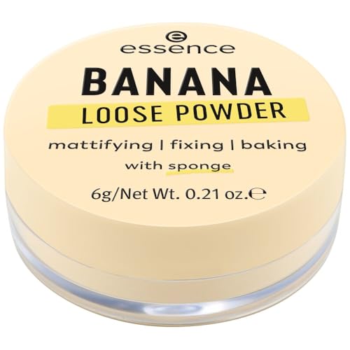 essence BANANA LOOSE POWDER Jaune matifiant, fixant, correcteur de couleur, translucide, mat, végétalien, sans huile, sans parfum, sans alcool, 2 paquet (6 g)