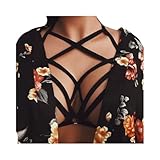 Grtresynmh Womens Harness Cupless Cage Bra Hollow Out Sexy Lingerie Cupless Elastic Bras Bandage Bustier Naughty Outfits 2025 Black