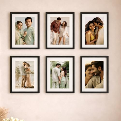 Image of Art Street Premium Photo Frame for living room, Classic Aesthetic Design Photo Frames for Photograph, Art Work, Kids Room Set of 6 (11x14 Inch, Black)