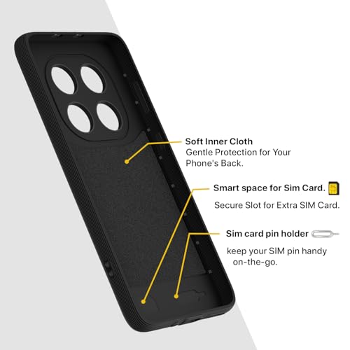 Image of Pikkme Back Cover for Redmi Note 15 5G Camera Protection 3D Hexa Cube Design Silicone Protective Bumper Case (Black)