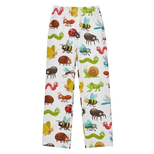 Caterpillar Bee Insect Boys Long Pants Soft Trousers Elastic Waist Kids Lounge Bottoms with Pockets S-XL