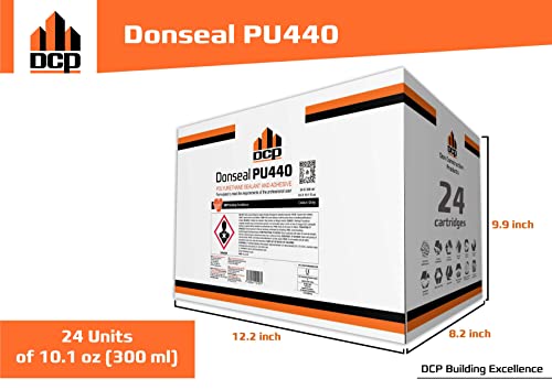 Dcp Donseal Pu440 Concrete Sealant - Paintable Concrete Expansion Joint Filler - Non-Sag Polyurethane Caulk For Joints & Walls - Grey Concrete Sealer 10.1 Fl. Oz Cartridge - Box Of 24 Units #TOP4