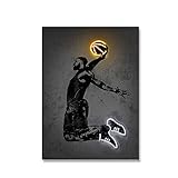Jhmjqx JD Art Print Neon Basketball Shoes Sport Poster Street Wall Art Abstract Canvas Gift Idea Man Office Home Decoration 60x90 cm x1 No Frame