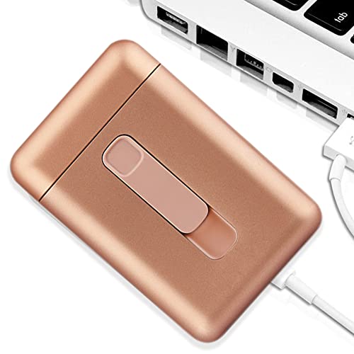 Pitillera con encendedor recargable portátil sin llama y resistente al viento USB 3