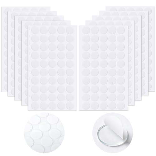 500 Stück Doppelseitige Klebepunkte, Rund Transparente Klebende Aufkleber, Abnehmbare Klebepaste Punkt Aufkleber für Ballon, Festival-Dekoration, DIY Basteln, Papier, Glas, Metall(20mm)