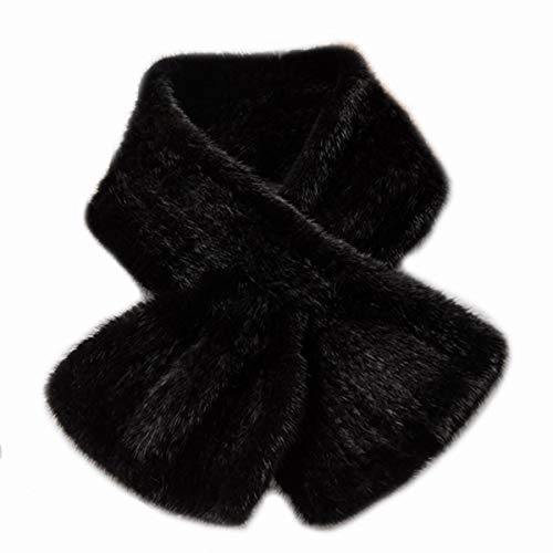 Scarf Genuine Mink Hair Neckerchief Women Knit Fishtail Scarves Winter Warm