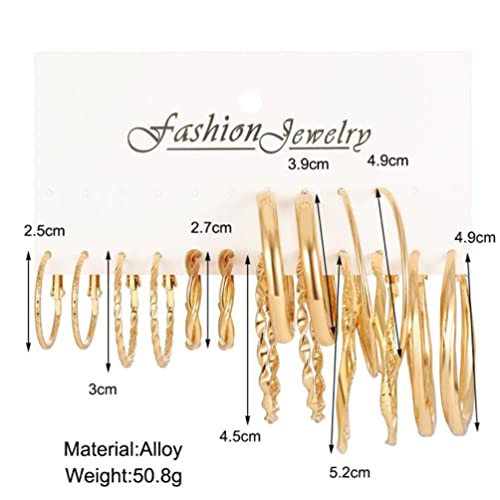 Gold C Hoop Earrings Twist Earrings Chain Earrings Jewelry Statement Earrings #TOP1