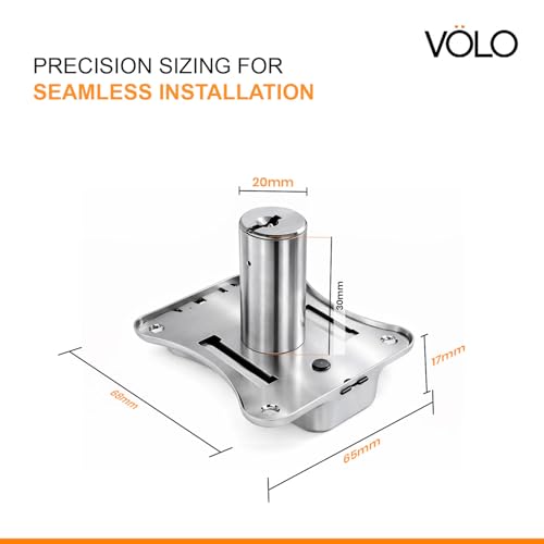 Image of Volo Furniture Cupbord Lock for Drawers and cabinets, Cupboard /Cabinet /Safety /Wardrobe /Furniture almirah Lock for Home and Office (30mm, Stainless Steel)