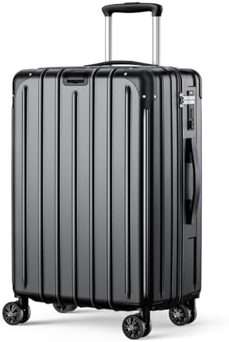 （22:00時点） [LuggMate] スーツケース 超軽量 大容量 キャリーケース 隠しフック機能 耐衝撃 静音ダブルキャスター TSAロック搭載 ファスナータイプ キャリーバッグ 旅行 ビジネス 出張 入院 (ブラック, Mサイズ（4~7泊/65L）)