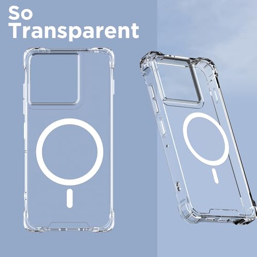 Image of Pikkme Back Cover for Motorola Moto Edge 60 Pro 5G Mag-Safe Shockproof PC + TPU Protective Case Magnetic Support Bumper Case (Transparent Mag-Safe)