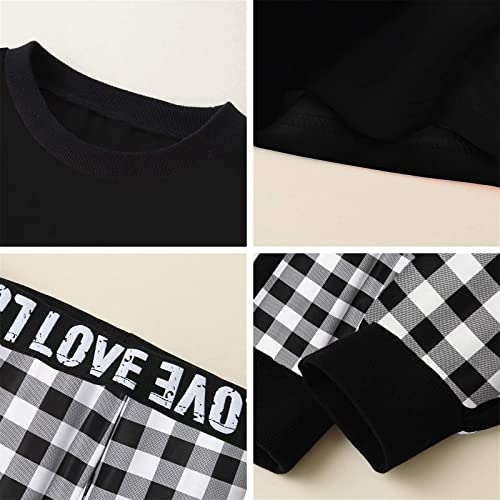 Image of Betusline Girls 2 Piece Outfits Girls Cropped Sweatsuit Pants Outfit Clothes Set, 4T-14 Years