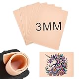 Blank Tattoo Fake Skin 3MM - Babelshar 5 Pcs 6x8' Double Sides Soft Silicone Practice Skin for Tattooing, Thick Practice Skins Pads for Tattoo Beginner & Experienced Artist