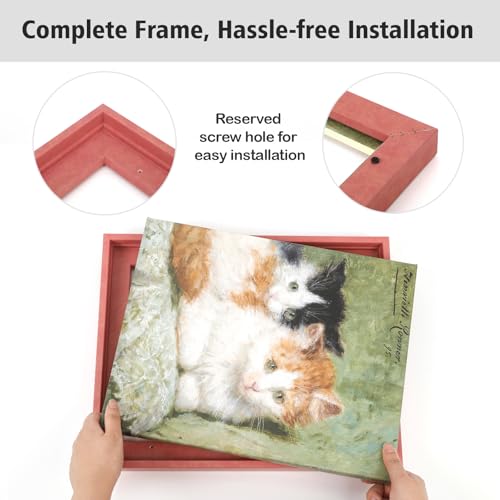 Image of 2 Pack Floating Frame for 12x12 Stretched Canvas Painting,Pastel Red | Fit 0.6-0.8 inch Deep Canvas,Complete Frames,Easy Framing,Coastal Art Frame Pop Art Print Nursery Room Decor Housewarming Gift