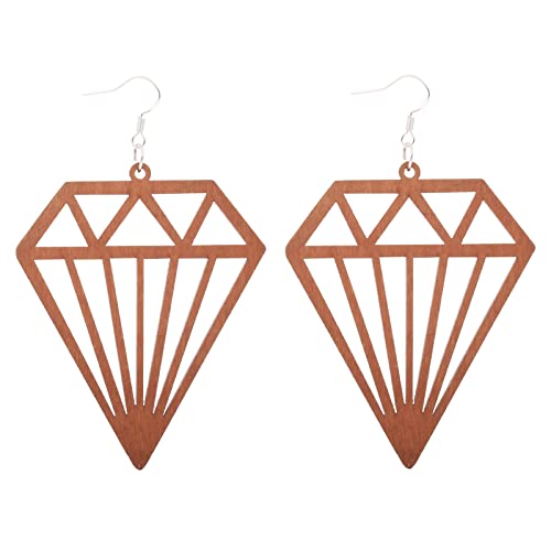 16 Pairs Fashion Engraved African Ethnic Wood Drop Earrings Laser Cut Carved Natural Wood Dangle Jewelry For Women Gifts (F-16Pcs) #TOP2