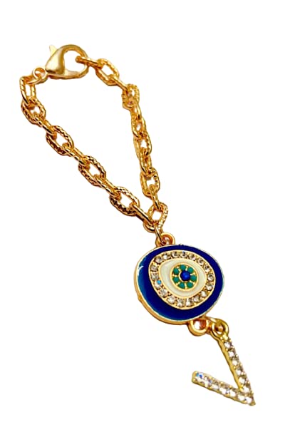Morel Sturdy Rose Gold Watch Charm of Evil Eye and V Initial Diamond Alphabet Pendant, Watch Charm, Watch Accessories, Giftable for Wife, Sister or Friends Pack of 1 (B09YQM9QJS) Amazon Price History, Amazon Price Tracker