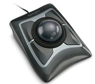 Kensington Mouse Trackball Expert con cavo e Poggiapolsi Integrato, per PC, Mac e Windows, Rotella di Scorrimento, Design Ergonomico Ambidestro, Tracciamento Ottico, Sfera 55 mm, Nero/Grigio (64325)